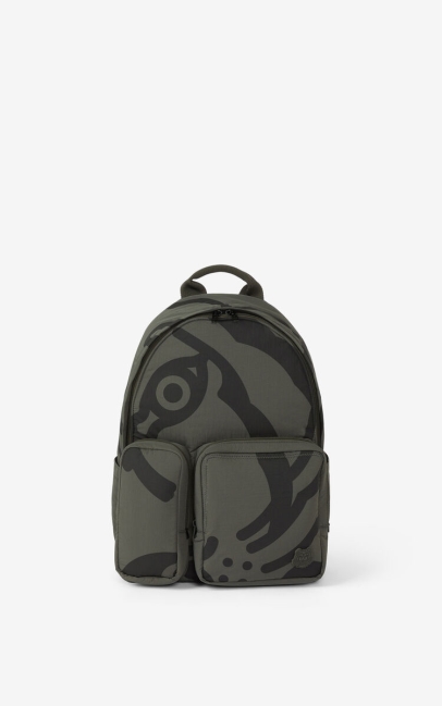 Kenzo Men K-tiger Backpack Stone Grey